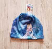 Czapka wiosna Frozen Elsa ocieplana 52cm 4-5lat a blue hat for a girl