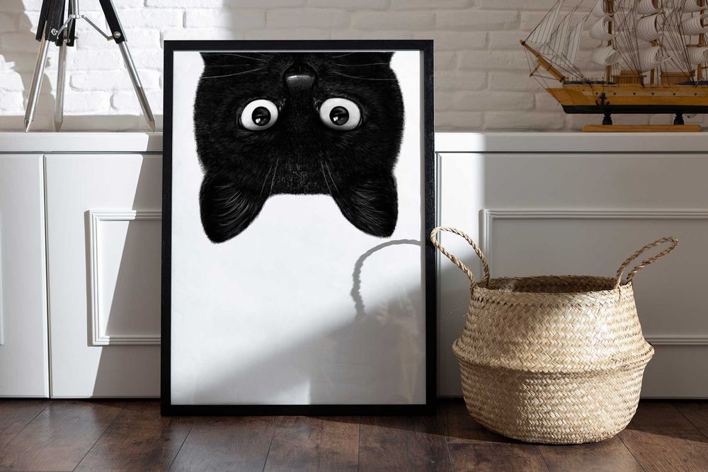 Kot "Angry Black Cat vol.2" PLAKAT A3 - Vintage - trzeci plakat GRATIS
