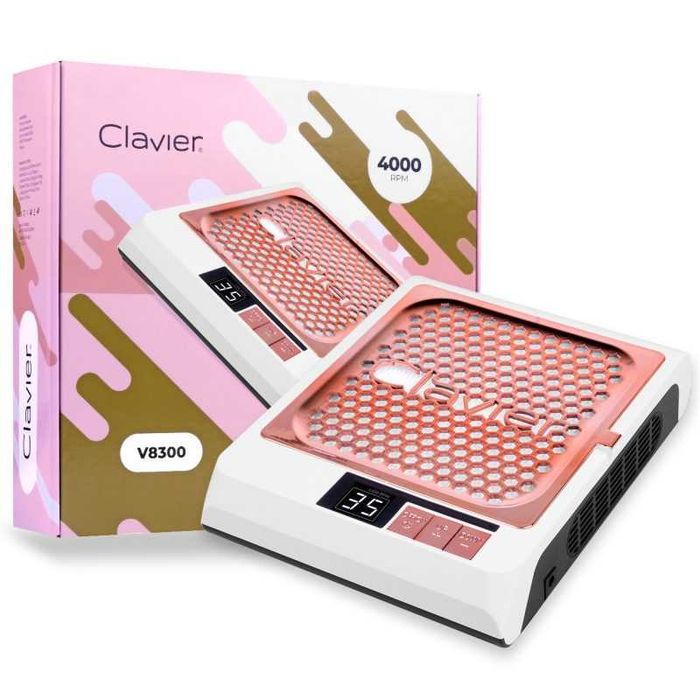 NOWY Pochłaniacz pyłu do paznokci kasetowy Clavier Biały Filtr Hepa