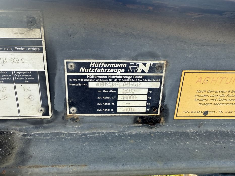 Przyczepa ciezarowa do przewozu kontenerów huffermann 1870 18 DMC