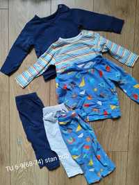Zestaw piżamek niemowlęcych dwuczęściowych 6-9 68-74