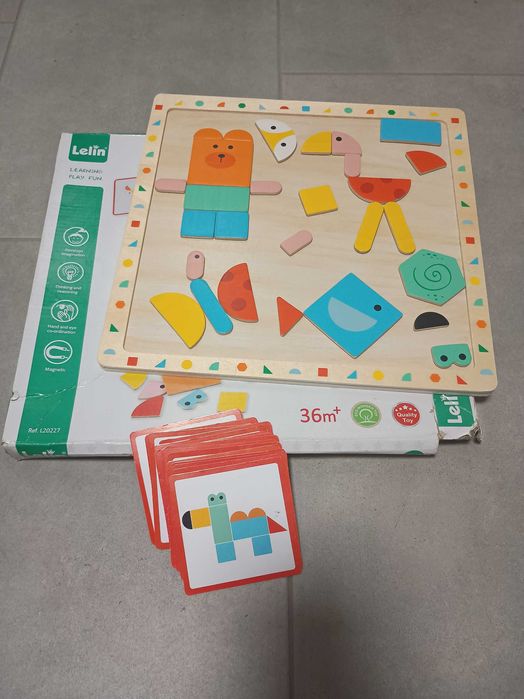 Drewniana układanka magnetyczna Lelin- kształty