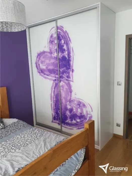 Drzwi do szafy przesuwnej,wnęki z grafiką na szkle z dostawą. Promocja