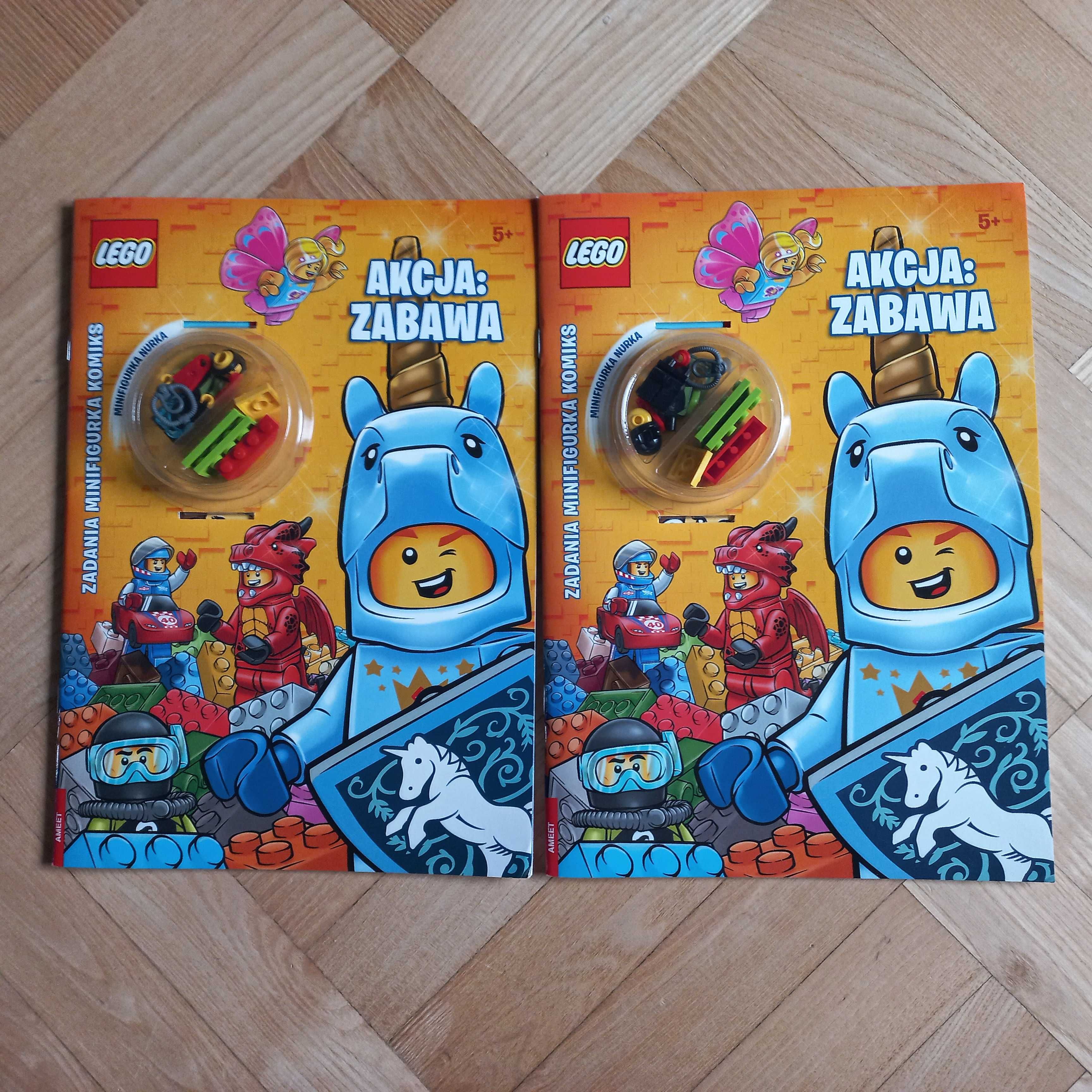 LEGO dwie gazetki z figurkami i  klockami * nowe