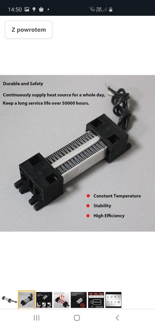 Ceramiczny element grzejny PTC 12 V 100 W izolowany elektryczny nagrze