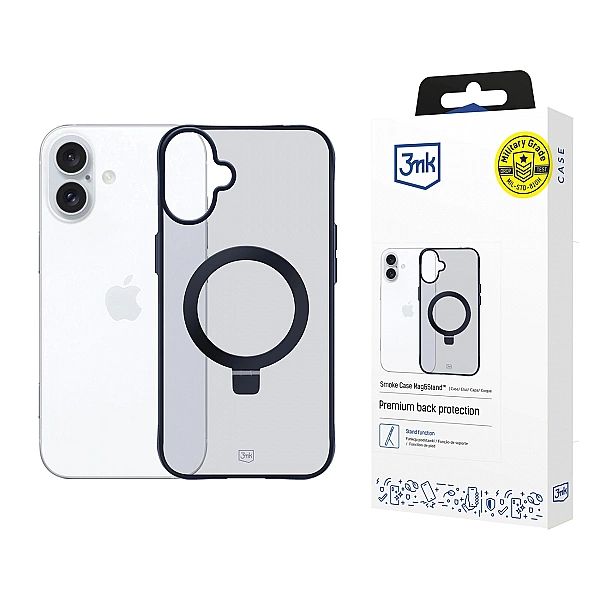 Etui 3mk Smoke Case Mag&Stand na Apple iPhone 16 plus - przezroczyste