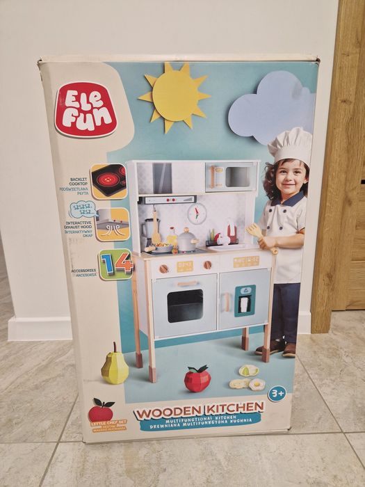 Elefun Kuchnia drewniana multifunkcyjna 14el 97/101/103x30x68 |nowa