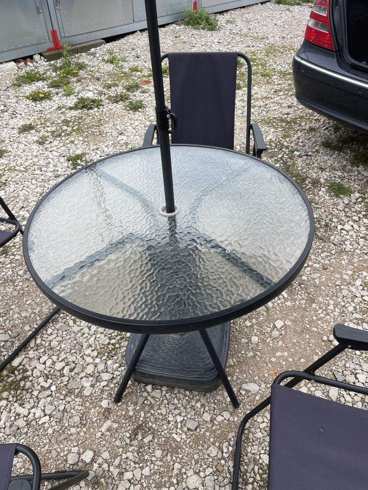 Stół, krzesła i parasol | Ogrodowe
