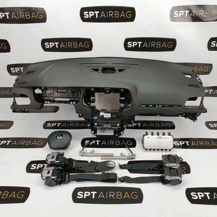 RENAULT MEGANE 4 IV DESKA ROZDZIELCZA KONSOLA KOKPIT PULPIT PODUSZKI AIRBAG AIR BAG PASY KIT SET