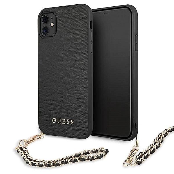 Etui Guess Saffiano Chain na iPhone 11/6,1" / Xr - czarne