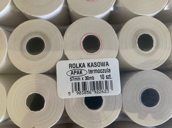 Rolka kasowa termoczuła APAK 57mm x 30 mb - 90 rolek