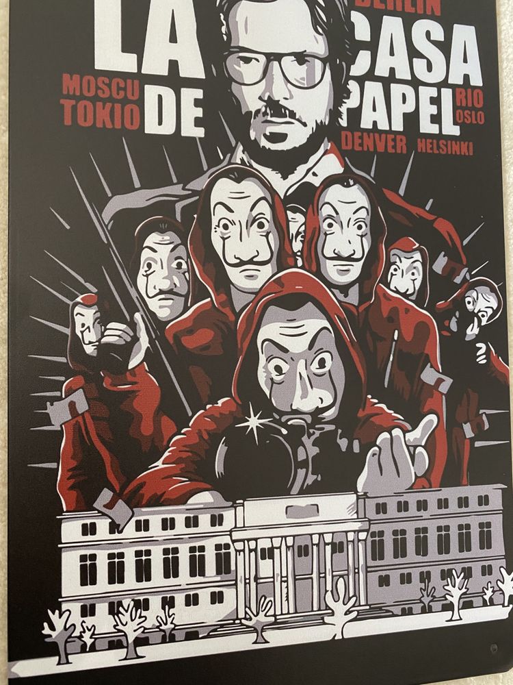 LA CASA DE PAPEL - placa metalica decorativa (nova)