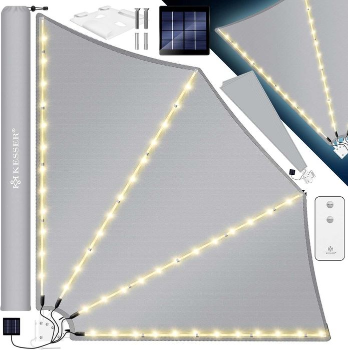 Nowy wachlarz balkonowy/osłonka/ochraniacz/LED/140x140cm/KESSER !9701!