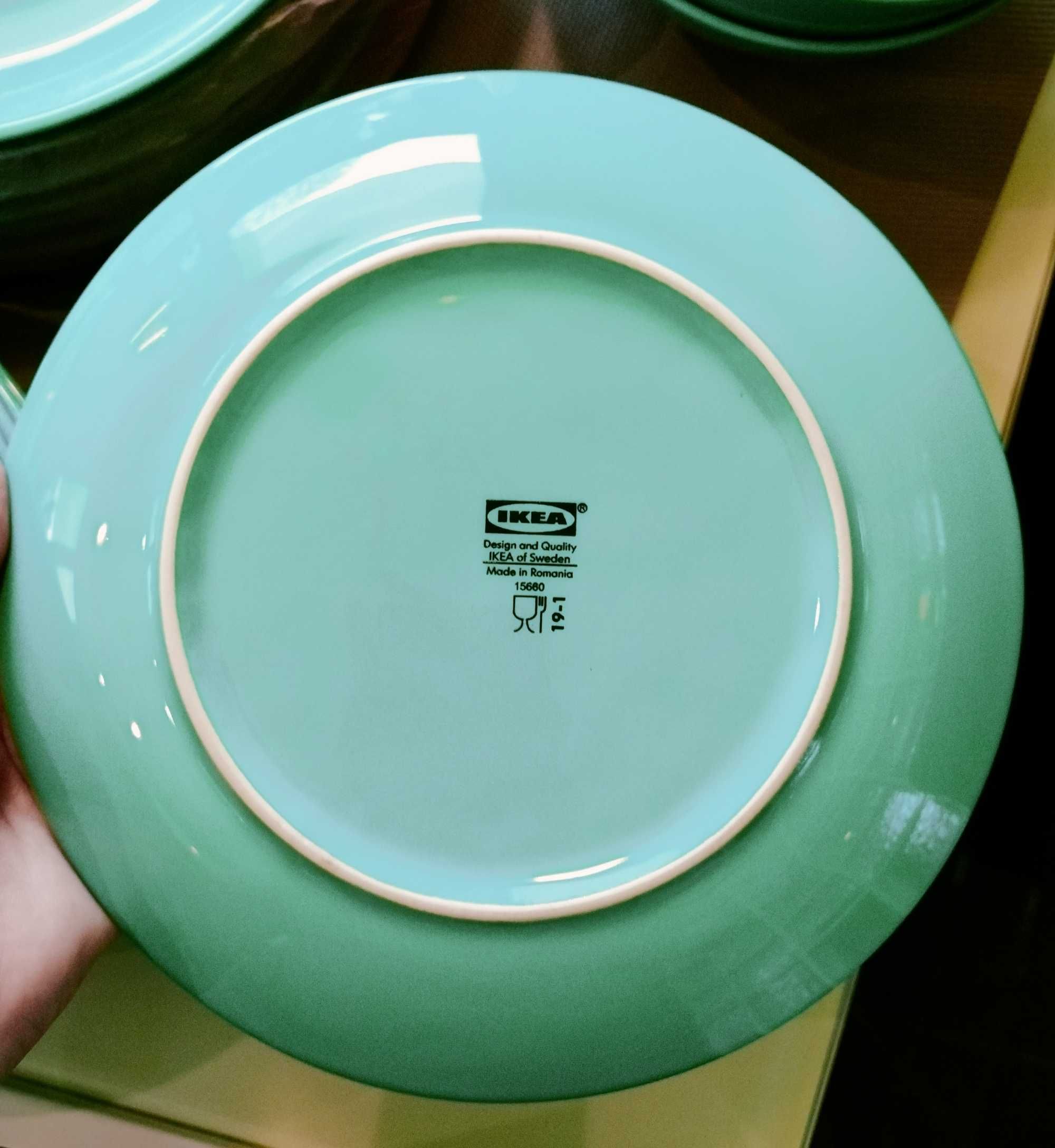 Zestaw obiadowy turkusowy IKEA
