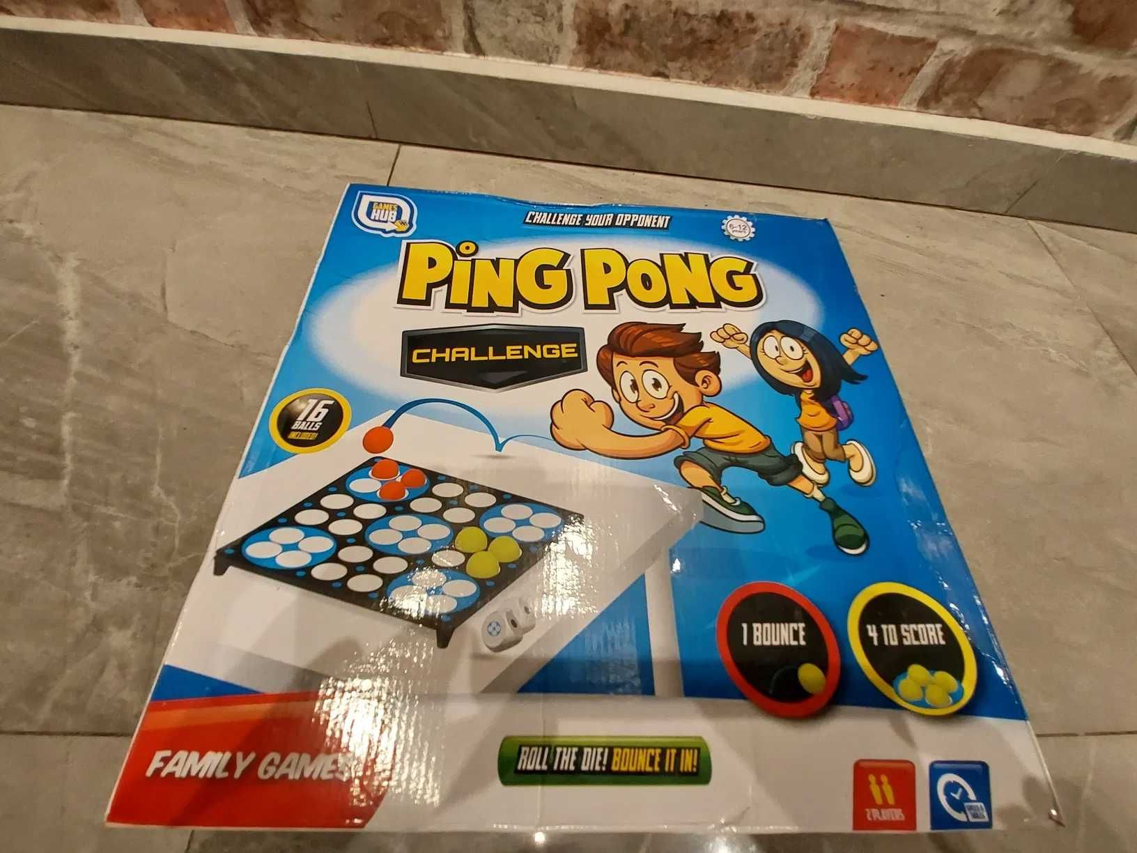 Gra ping pong Challenge. Nowa świetna. Trafianie do otworów.