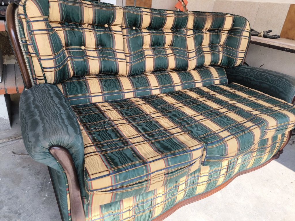 Conjunto sofás verdes