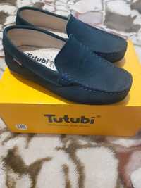 Ортопедичні шкіряні  темно-сині туфлі фірми Tutubi для хлопчика 28 роз