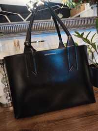 Torebka czarna duża shopper Armani Jeans Emporio