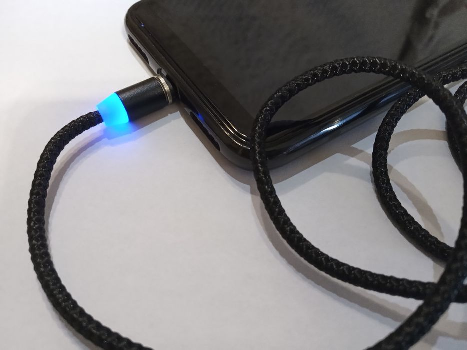 Магнитный мощный 3А USB кабель 1 метр microUSB Type-C Lightning