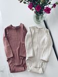 Nowe body prążkowane h&m beżowe bordo komplet