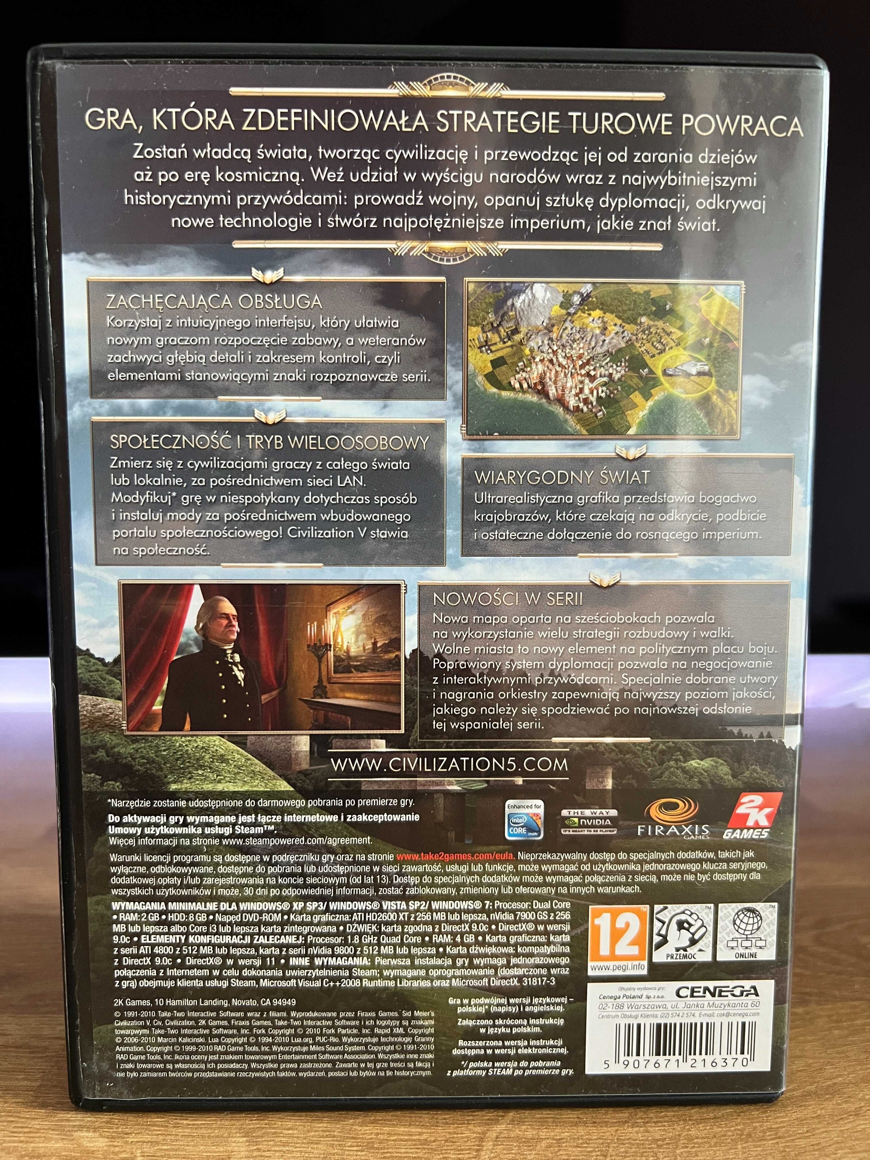 Civilization V 5 (PC PL 2010) DVD BOX polskie premierowe wydanie