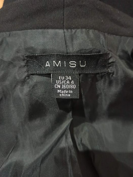 Żakiet marynarka Amisu 34 XS czarna taliowana