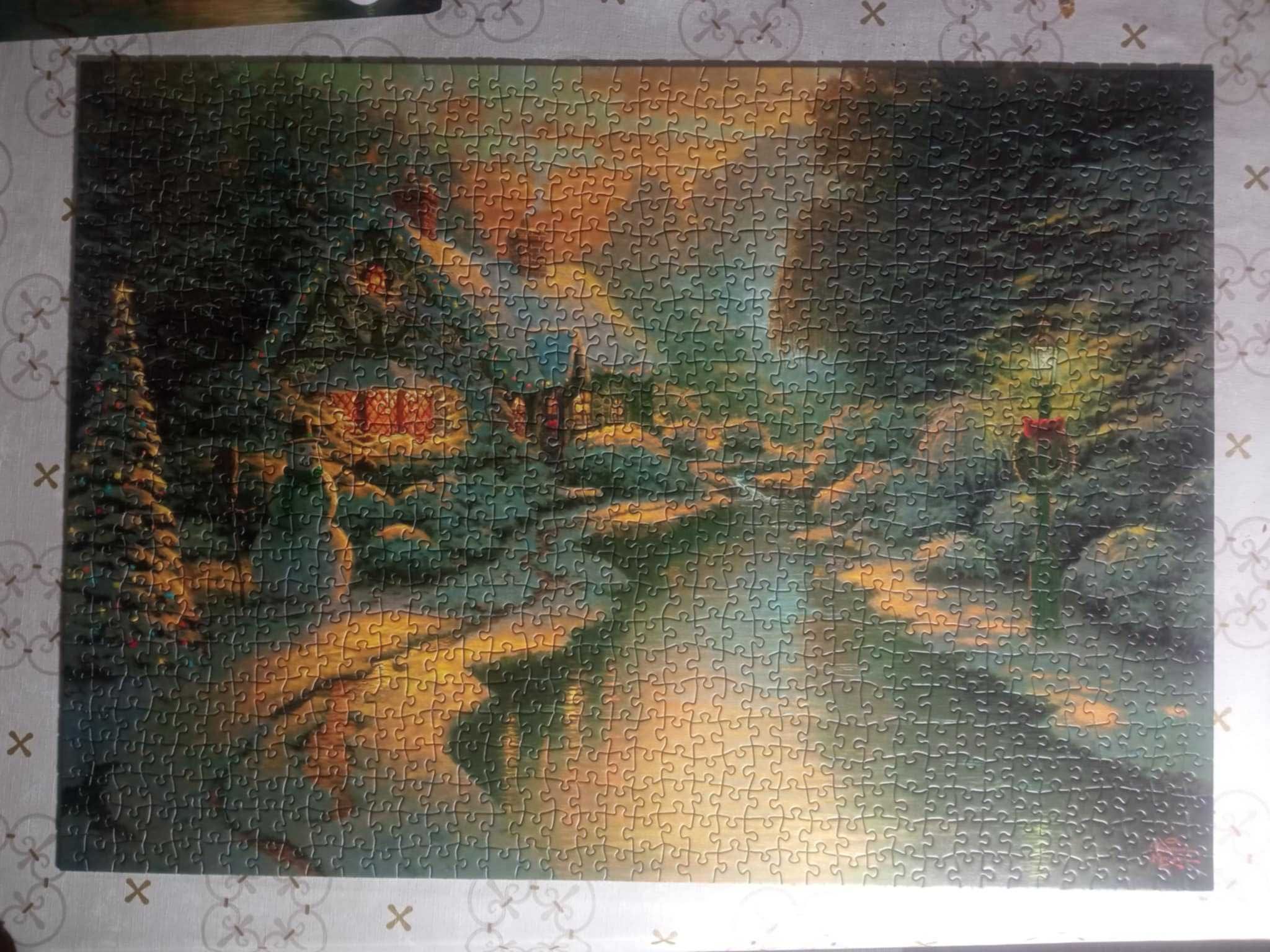 Puzzle Kinkade schmidt  2 x 1000, dwa różne obrazki w 1.