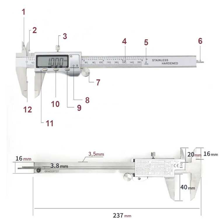 SUWMIARKA Cyfrowa Elektroniczna LCD 150mm METALOWA Etui