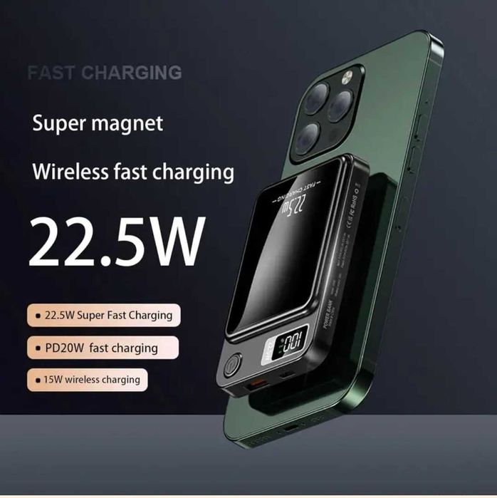 Power Bank Бездротовий магнітний павербанк 10000mAh 22.5W LED-дисплей