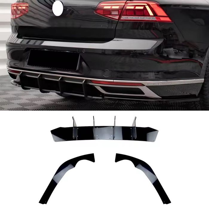 Накладка на задний бампер диффузор Volkswagen Passat B8.5 губа бампера