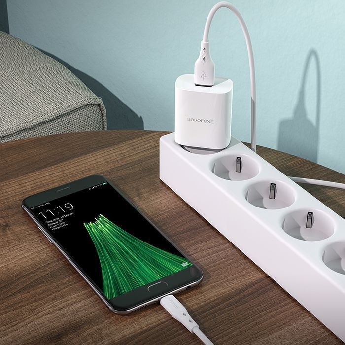 Ładowarka sieciowa BN1 Innovative - USB - 2,1A z kablem USB na Micro