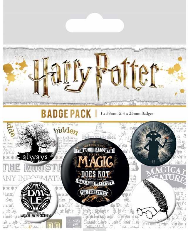 Przypinka do plecaka Harry Potter Zgredek 5szt
