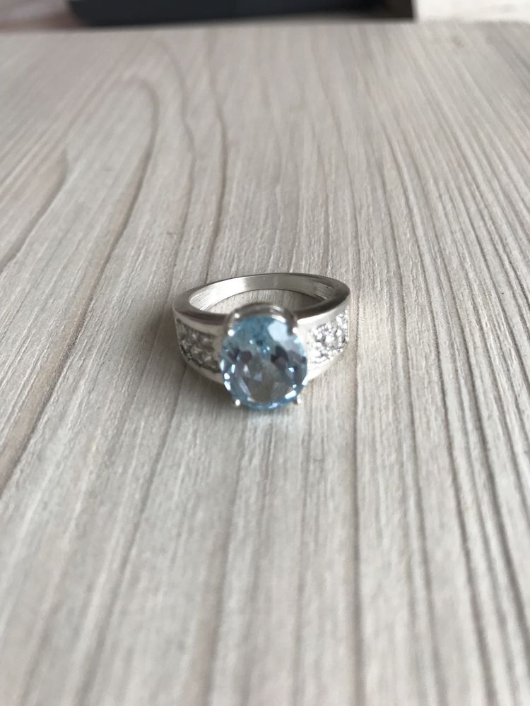 Кольцо перстень с топазом серебро