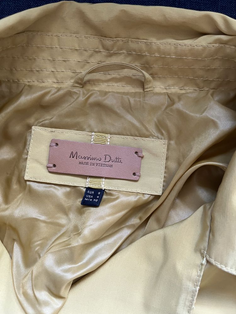 Massimo Dutti kurtka musztardowa żółta S jesień parka damska