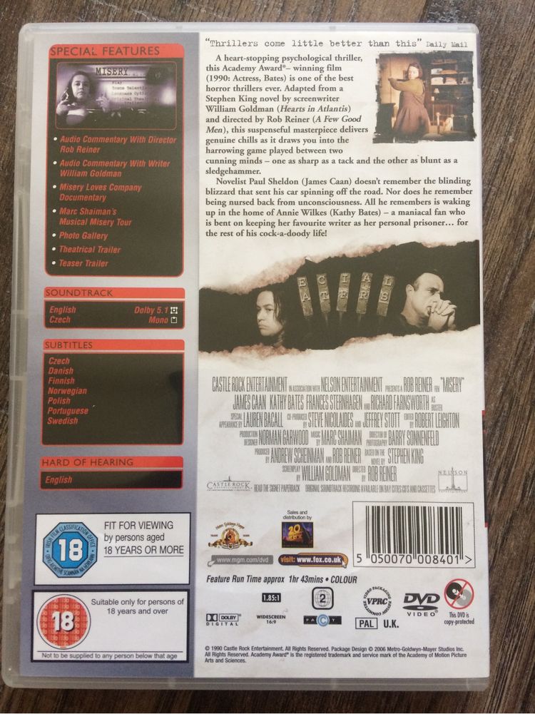 DVD диск Misery (Мізері)
