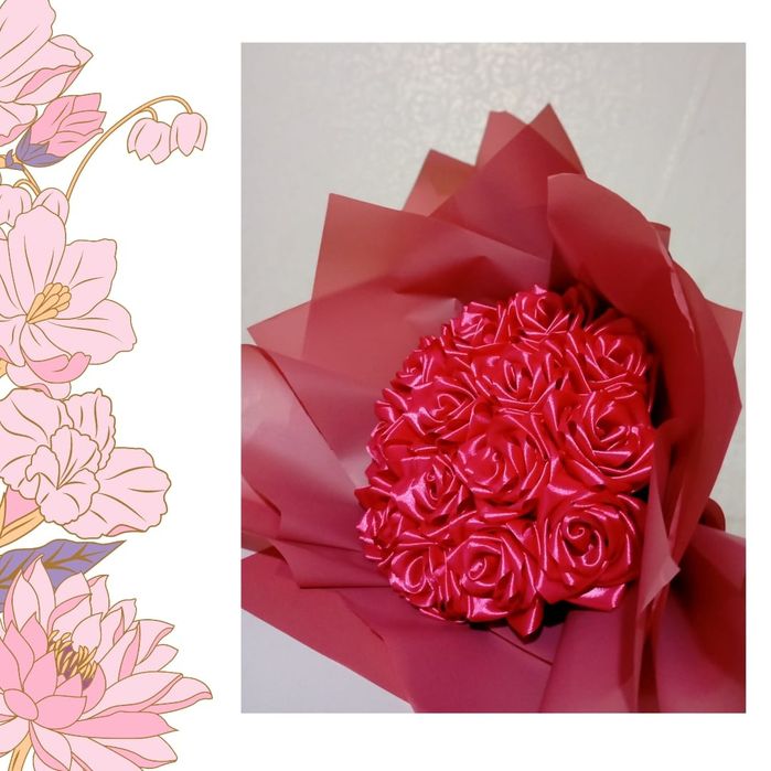 Букети з атласних стрічок