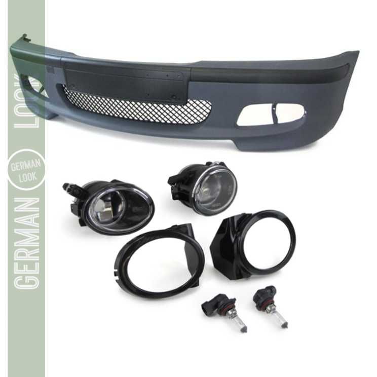 Para-choques para BMW Série 3 E46 Pack M M2 + Faróis nevoeiro brancos