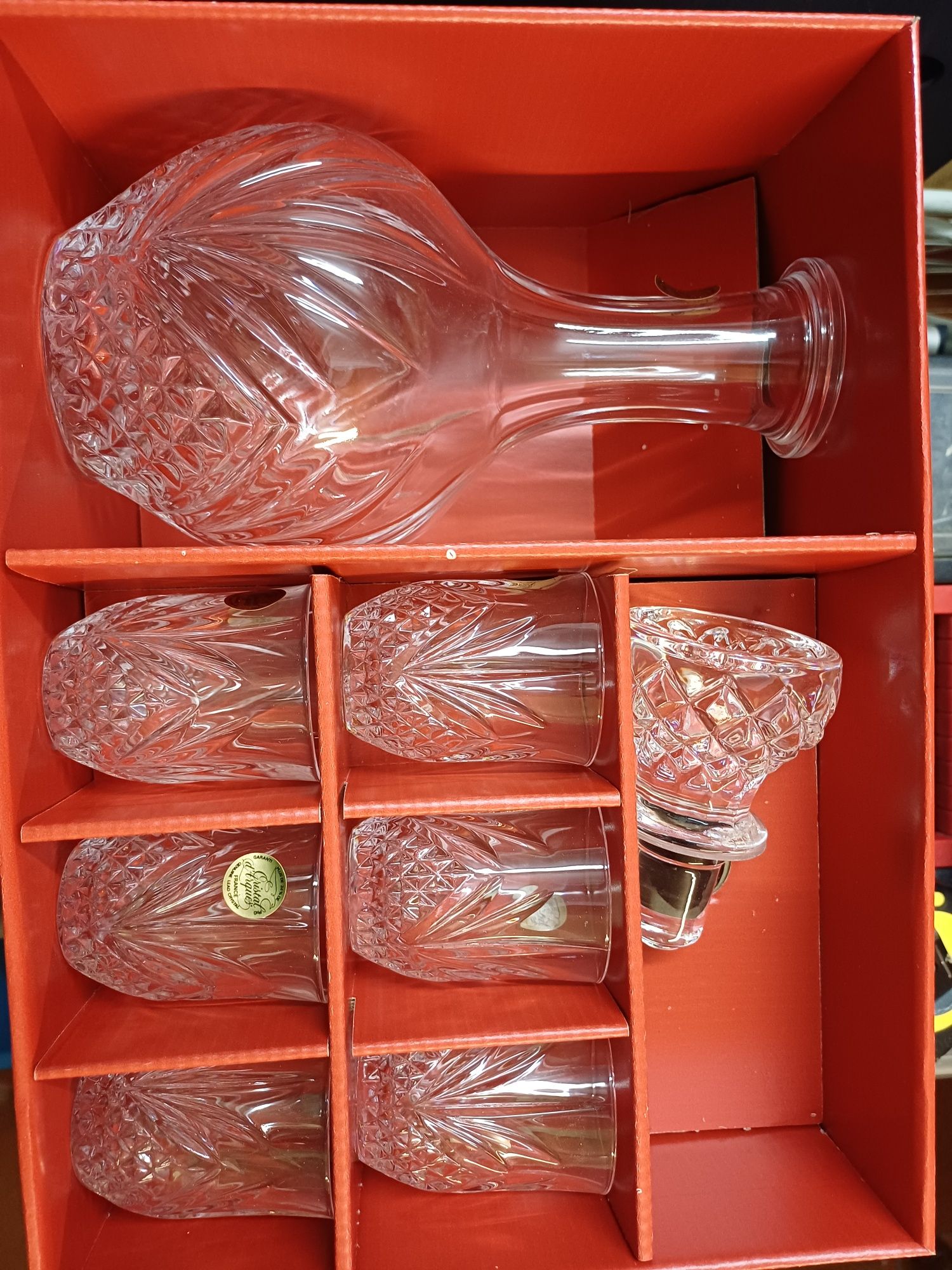 Collections Crystal D'Arque seis copos e uma garrafa