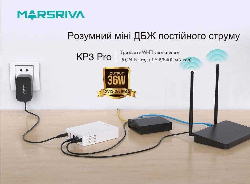ИБП для роутера Marsriva Smart Mini DC UPS KP3 (10000 мАч)