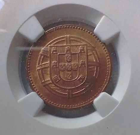 Moedas Portugal: 1 e 2 Centavos 1921 NGC MS 65 RD e MS 64 RB