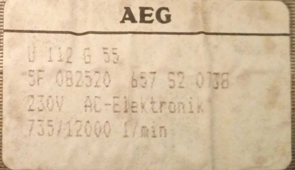 Silnik elektryczny AEG, wymontowany z pralki.