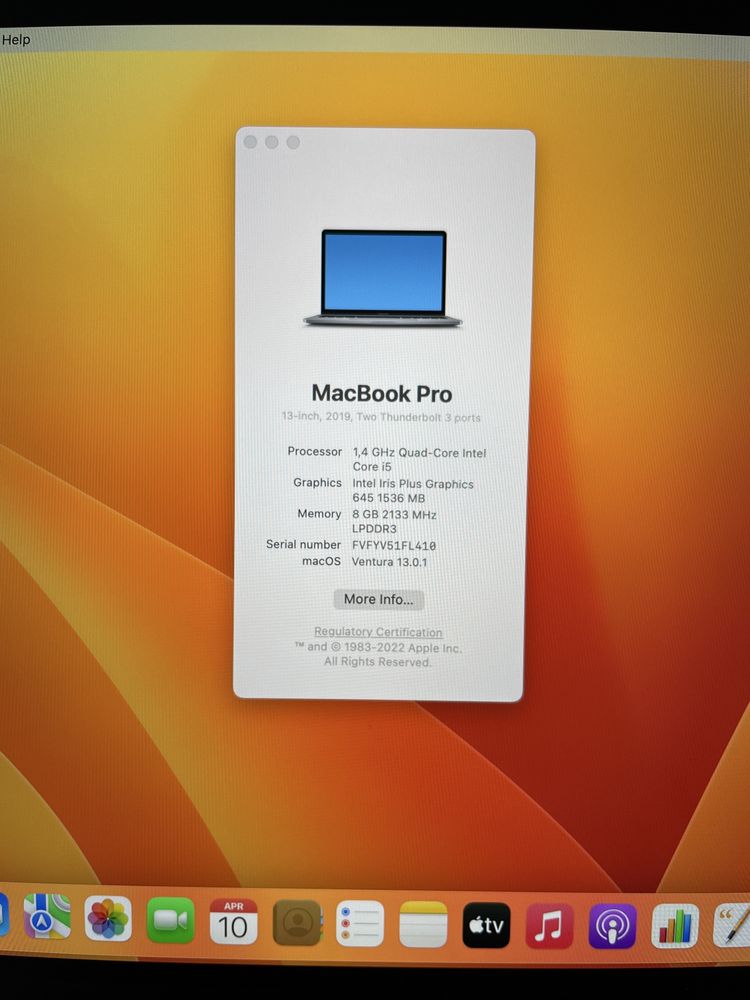 MacBook (13’’, 2019, 2 Thunderbolt, 256 GB)