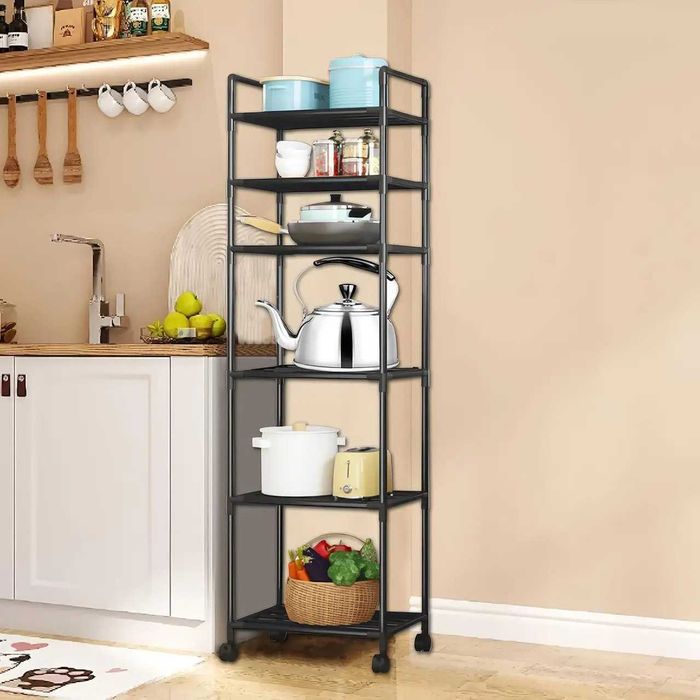 Тележка для хранения на колесах Візок стелаж с 6 уровнями