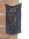 madonna czarna nowa bluzka z cekinami top xs s