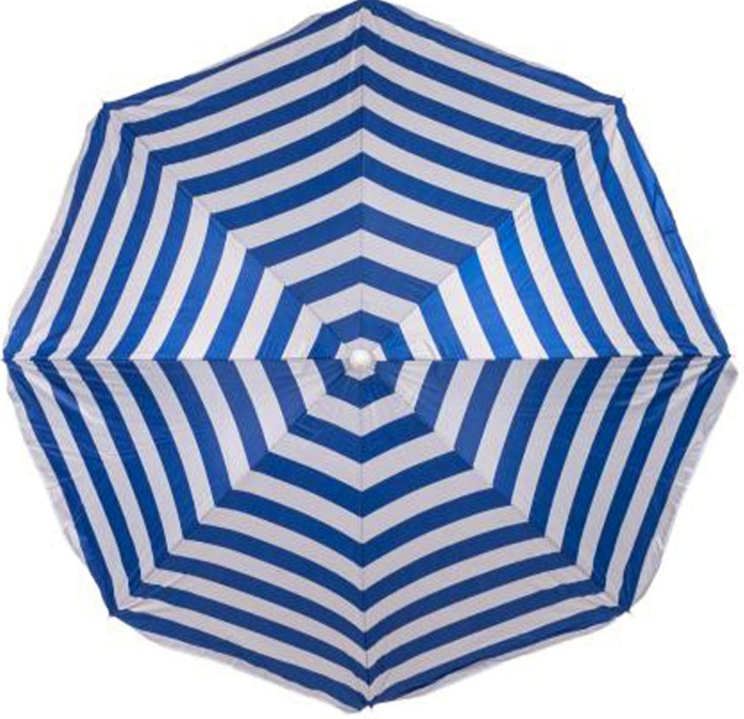 Parasol ogrodowy plażowy 160 cm składany niebieski paski łamany