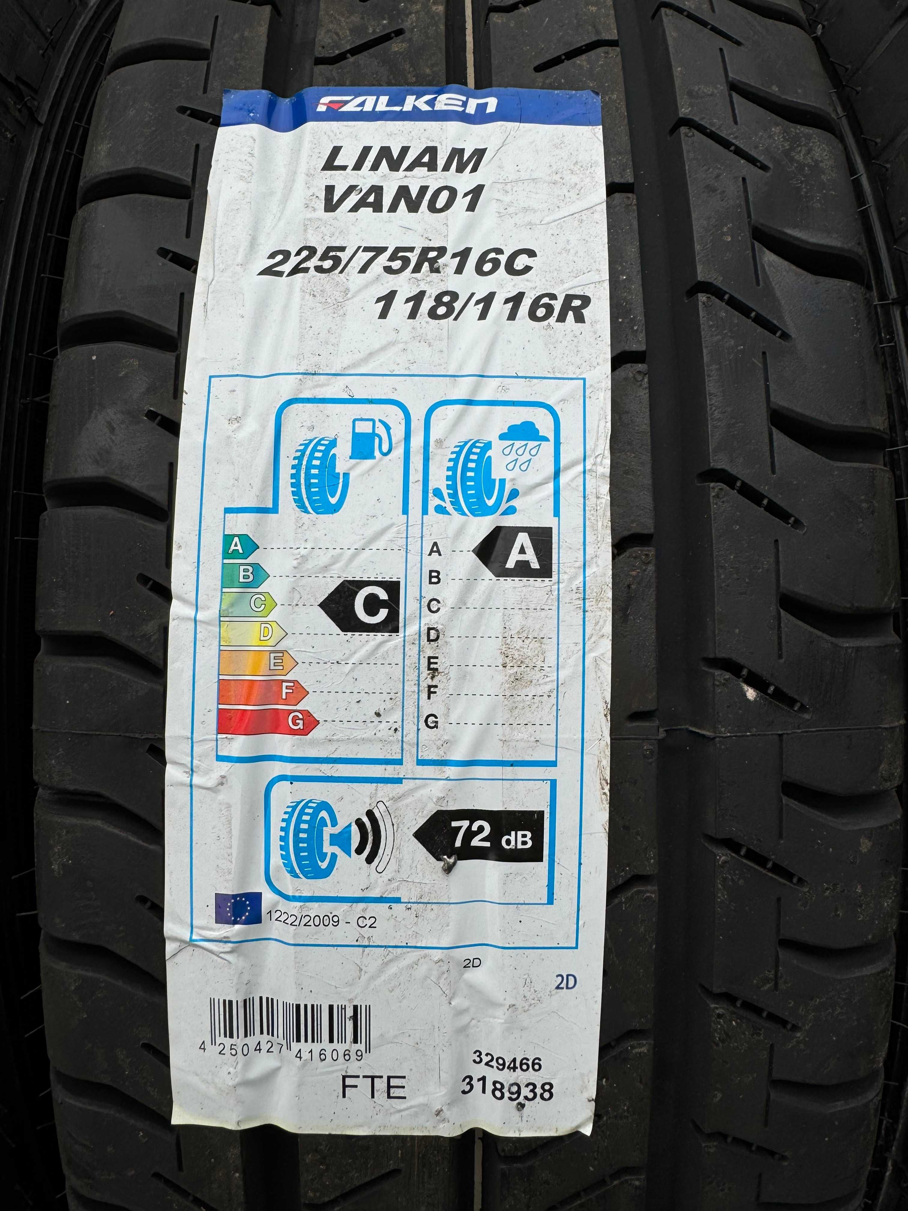 4x Nowe opony letnie dostawcze 225/75r16C FALKEN Linam VAN01 (2020r)