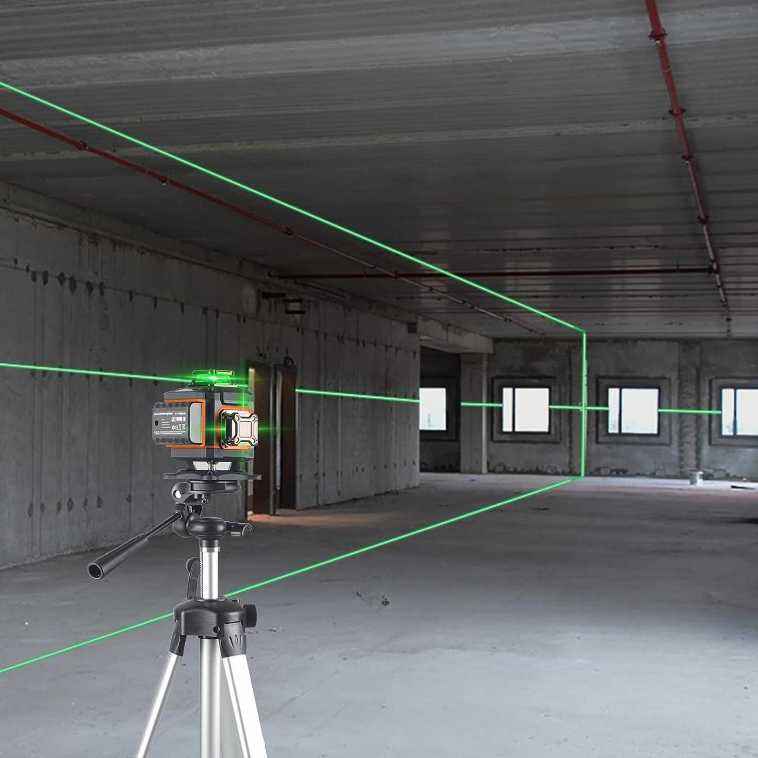Poziomica Laserowa Laser Krzyżowy Statyw 16 Linii