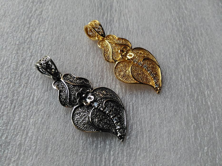 Coração de prata em filigrana