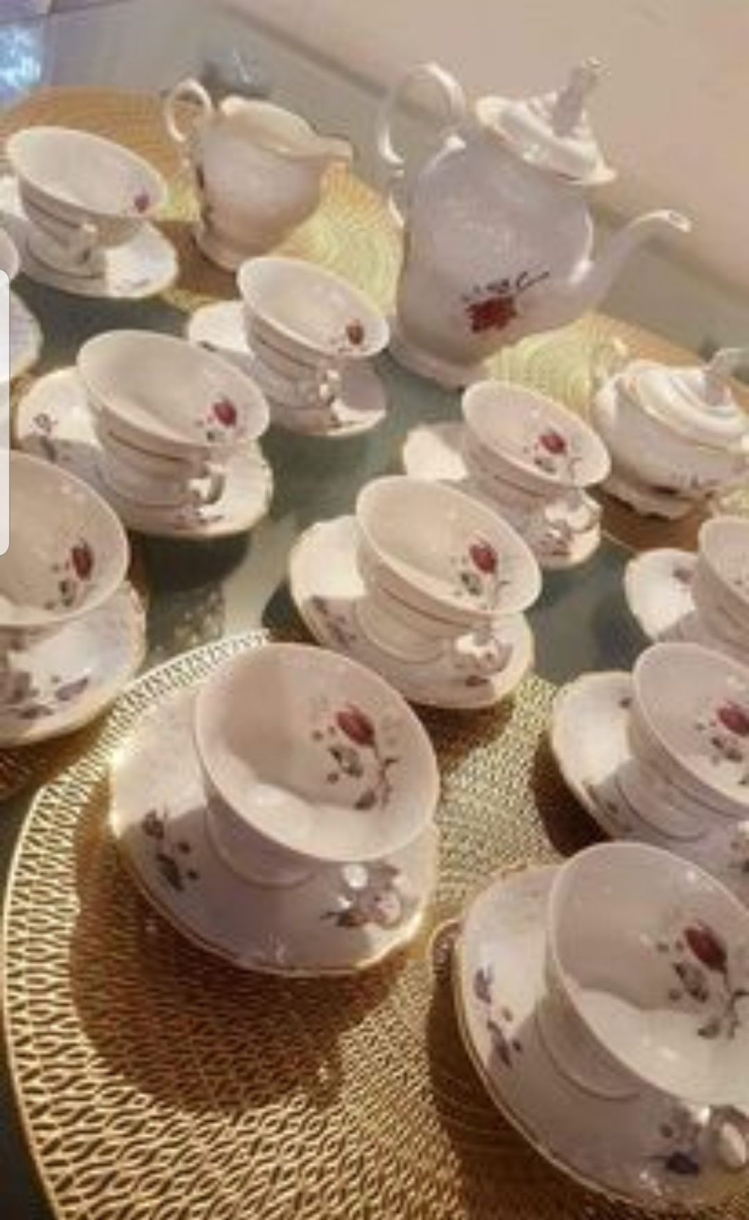 Serwis do kawy., 12 osób Porcelana Wałbrzych VINTAGE PRL