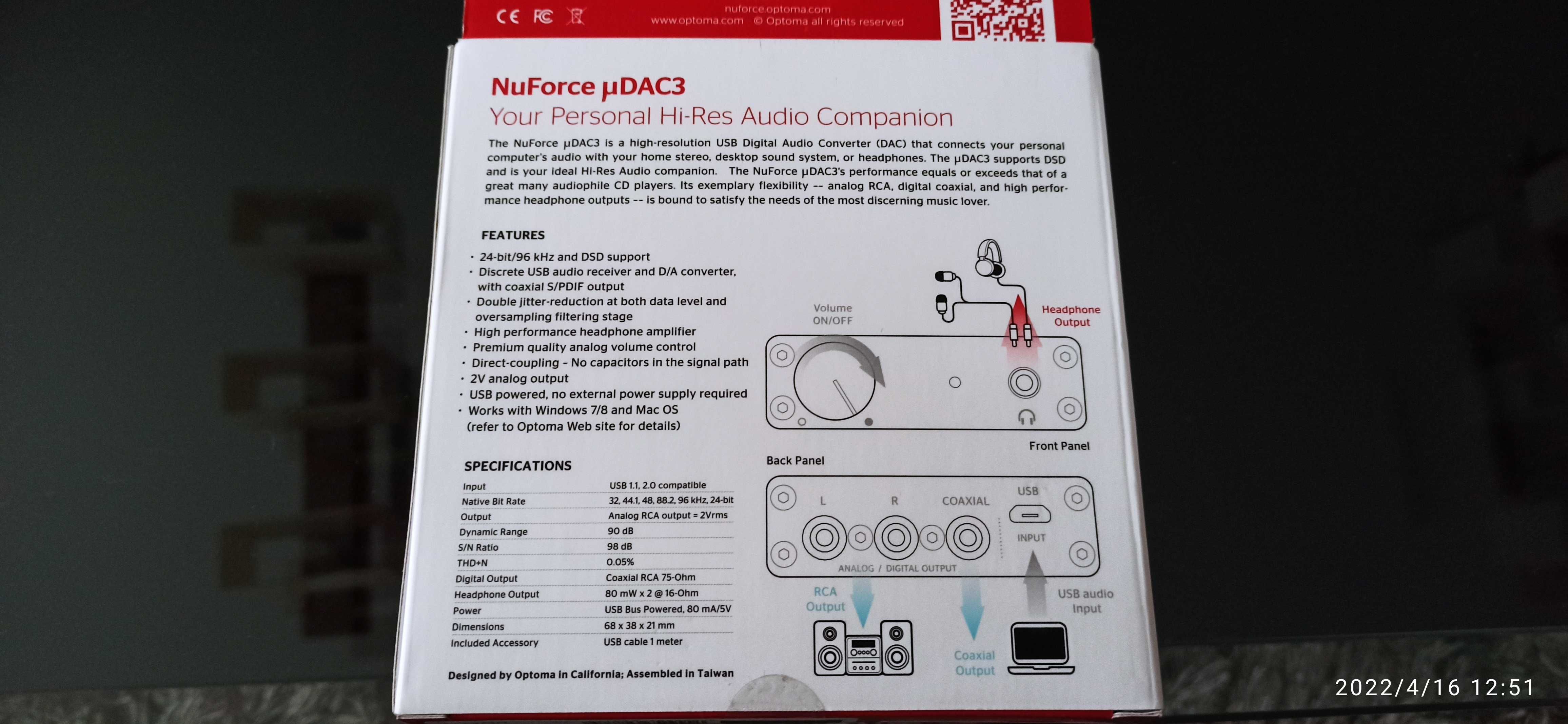 Wzmacniacz słuchawkowy NuForce uDAC3 czarny